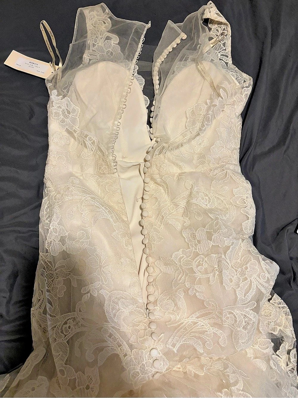 Anne Bowen Kingsley Floral Lace Wedding Gown in White
